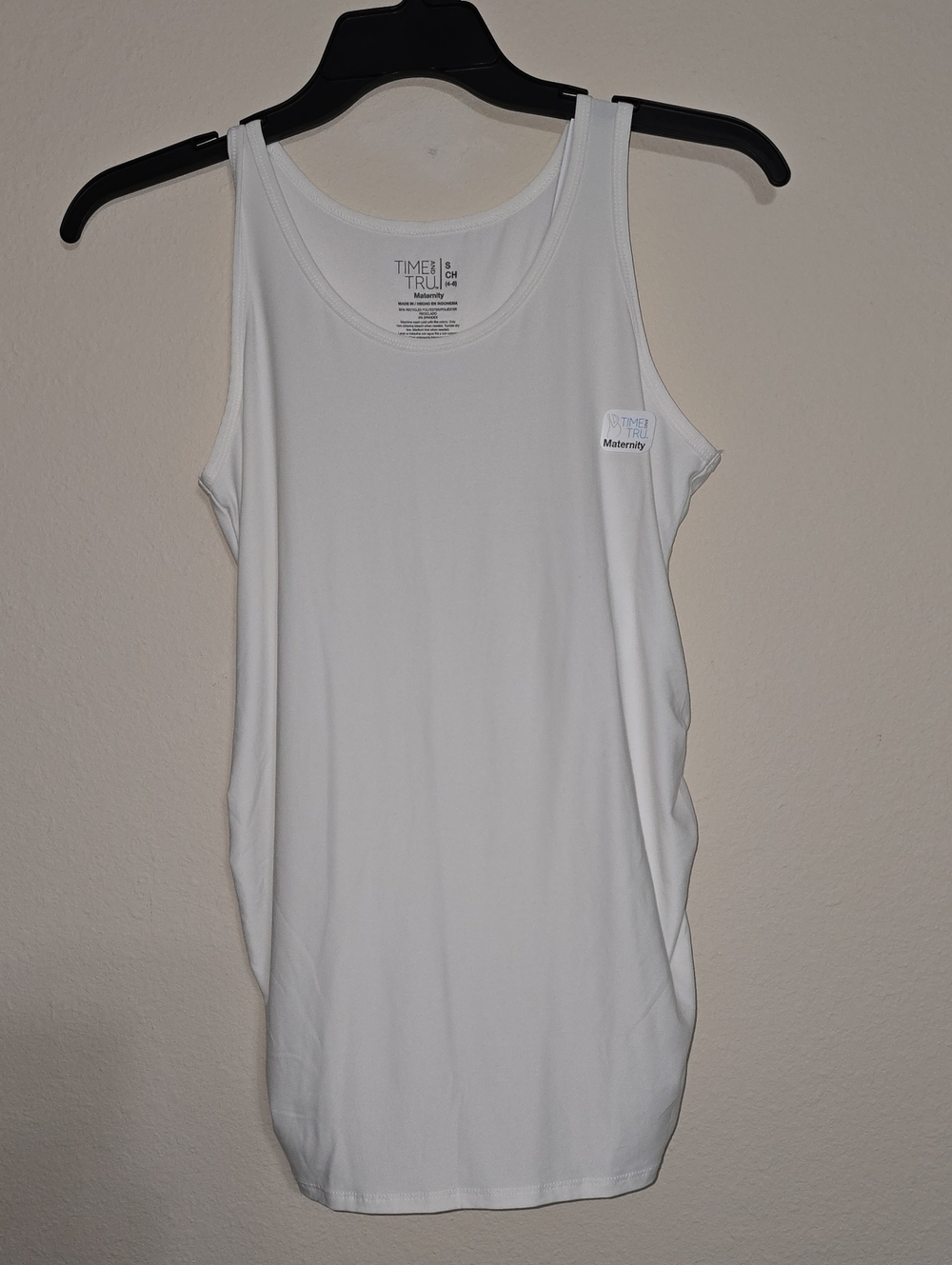 NWT Time and Tru White Scoop Neck Maternity Tank Multiple Sizes Available